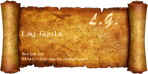Lay Gyula névjegykártya