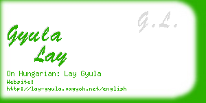 gyula lay business card